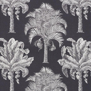 Schumacher Fabric Grand Palms Carbon 178003