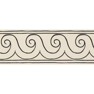 Schumacher Trim Greek Waves Black On Ivory 70750