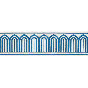 Schumacher Trim Arches Embroidered Tape Medium Peacock 70762