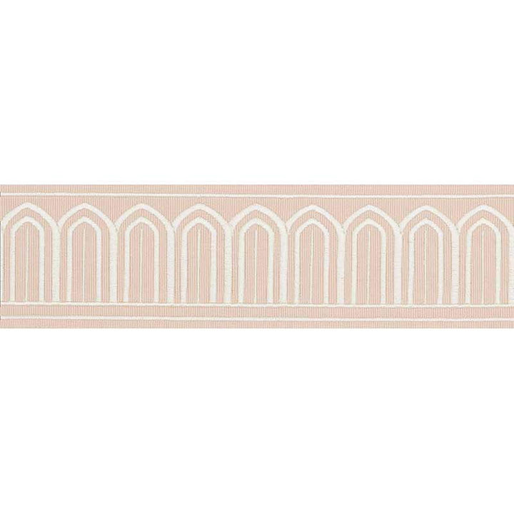 Arches Embroidered Tape Medium Blush 70764 by Schumacher Designer Trim Miles Redd 1.8" - Swanky Fabrics -