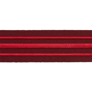 Schumacher Trim Military Stripe Tape Red On Burgundy 70781