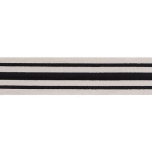 Schumacher Trim Military Stripe Tape Black On Ivory 70783