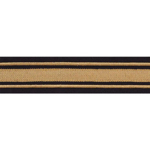 Schumacher Trim Military Stripe Tape Gold On Black 70784