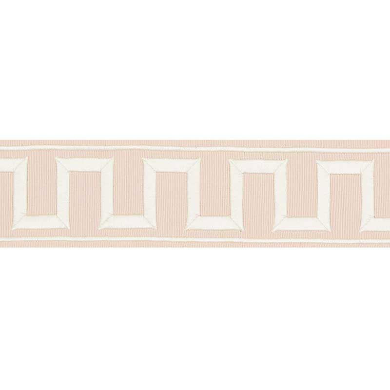 Greek Key Embroidered Tape Blush 70800 by Schumacher Designer Trim Miles Redd 1.8" - Swanky Fabrics -