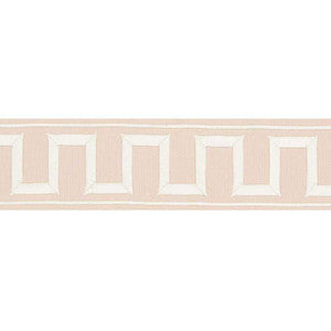 Schumacher Trim Greek Key Embroidered Tape Blush 70800