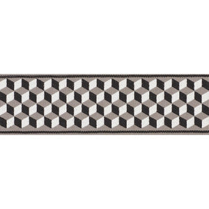 Schumacher Trim Tumbling Blocks Tape Grisaille & Noir 71260