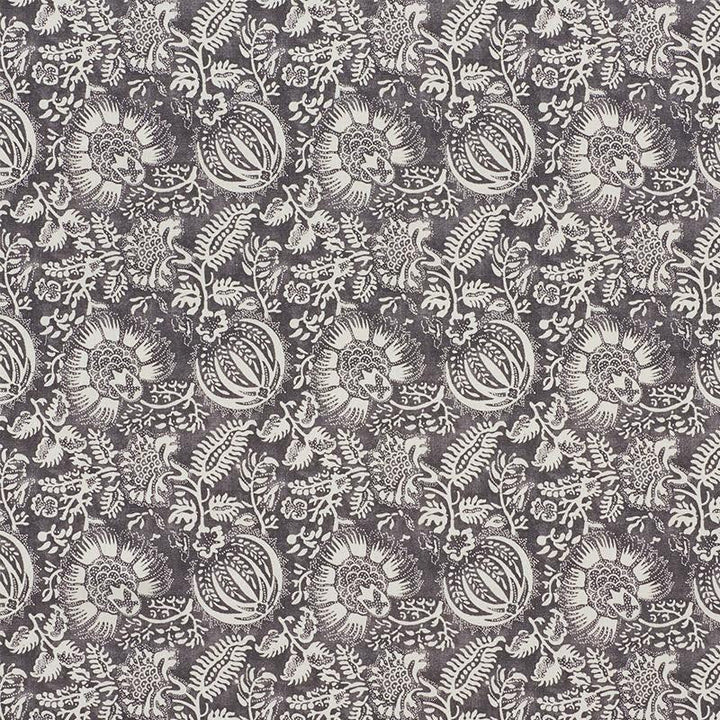 Pomegranate Print Charcoal 177691 by Schumacher Designer Fabric Chambray 11.25" - Swanky Fabrics -
