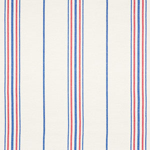Schumacher Fabric Scarset Stripe Blue & Red 75261