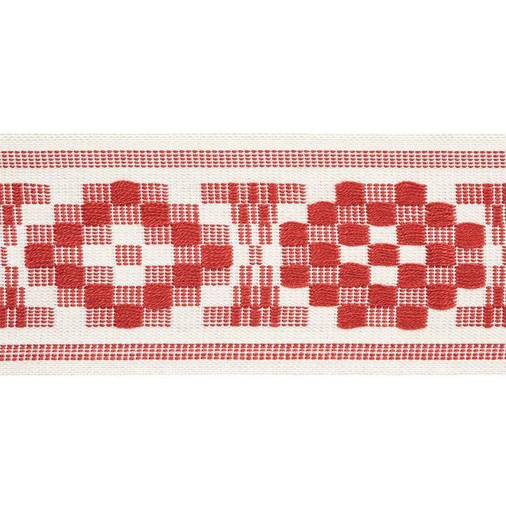 Maidstone Tape Coral 75311 by Schumacher Designer Trim Chambray 6.12" - Swanky Fabrics -