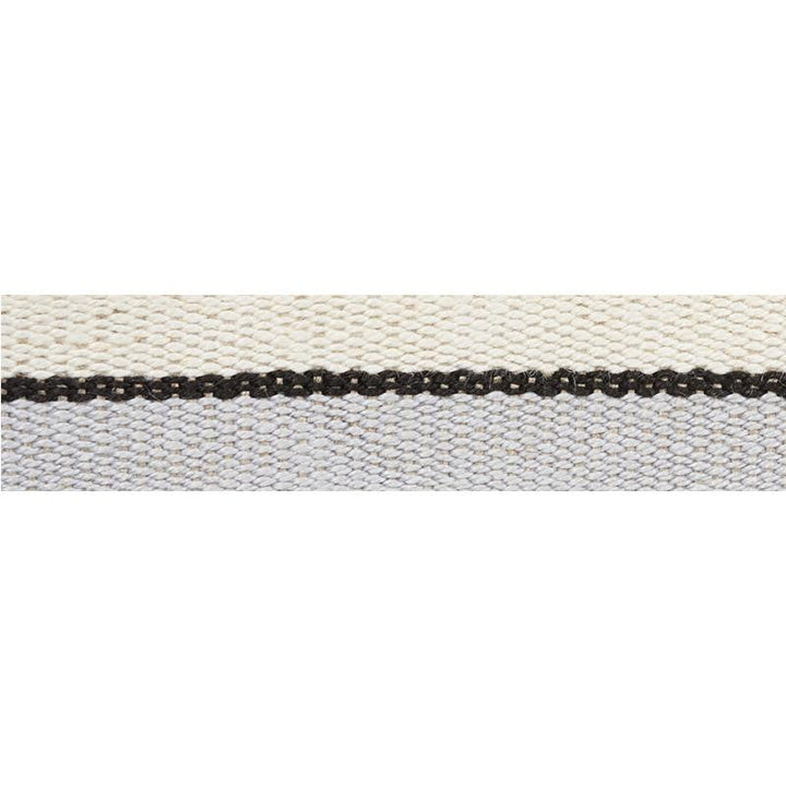 Ile Saint-Louis Narrow Tape White Black & Silvery Blue 77000 by Schumacher Designer Trim Stephanie Seal Brown - Swanky Fabrics -