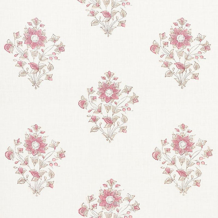 Beatrice Bouquet Pink 173763 by Schumacher Designer Fabric Country Chic 13.5" - Swanky Fabrics -
