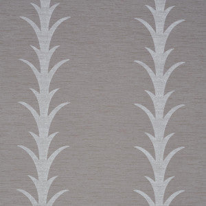 Schumacher Wallpaper Acanthus Stripe Vinyl Grey 5008593