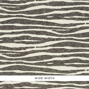 Schumacher Wallpaper Ripple Vinyl Black & Ivory 5008601