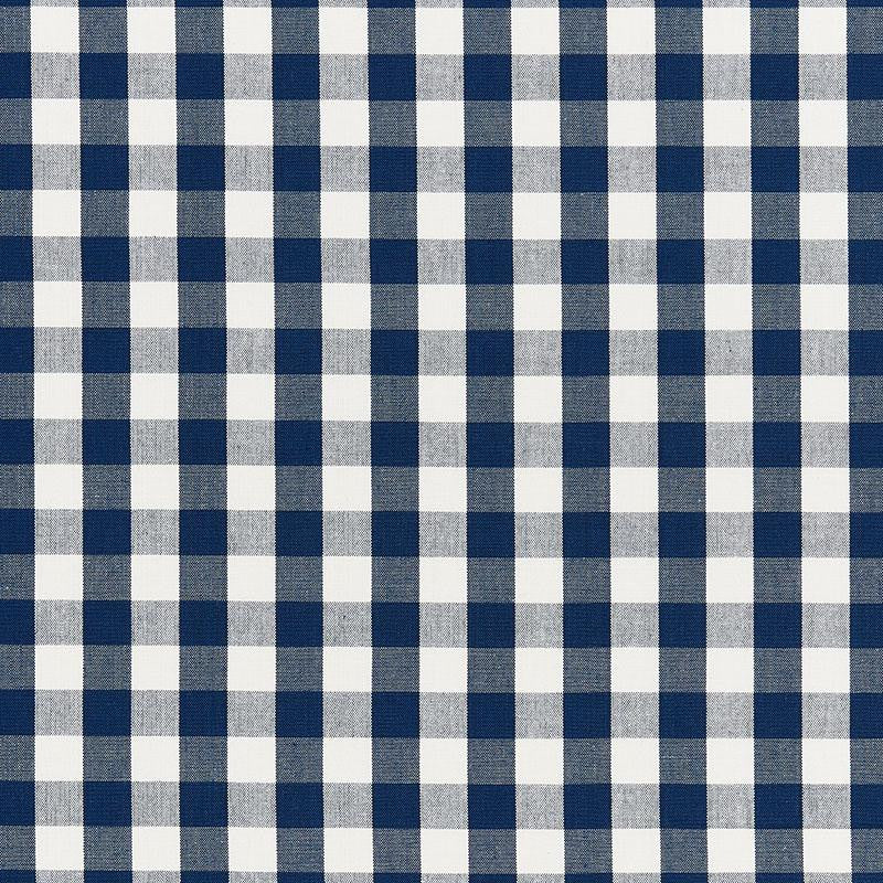 Elton Cotton Check Navy 63063 by Schumacher Designer Fabric French Revolution 1.25" - Swanky Fabrics -