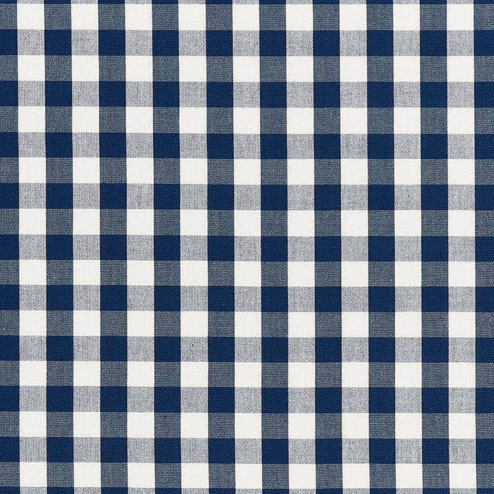Elton Cotton Check Navy 63063 by Schumacher Designer Fabric French Revolution 1.25" - Swanky Fabrics -