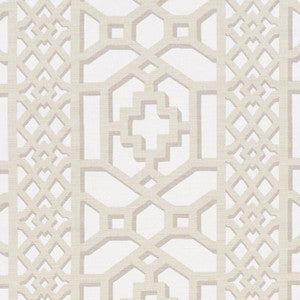 Schumacher Fabric Zanzibar Trellis Matte Sand 175744