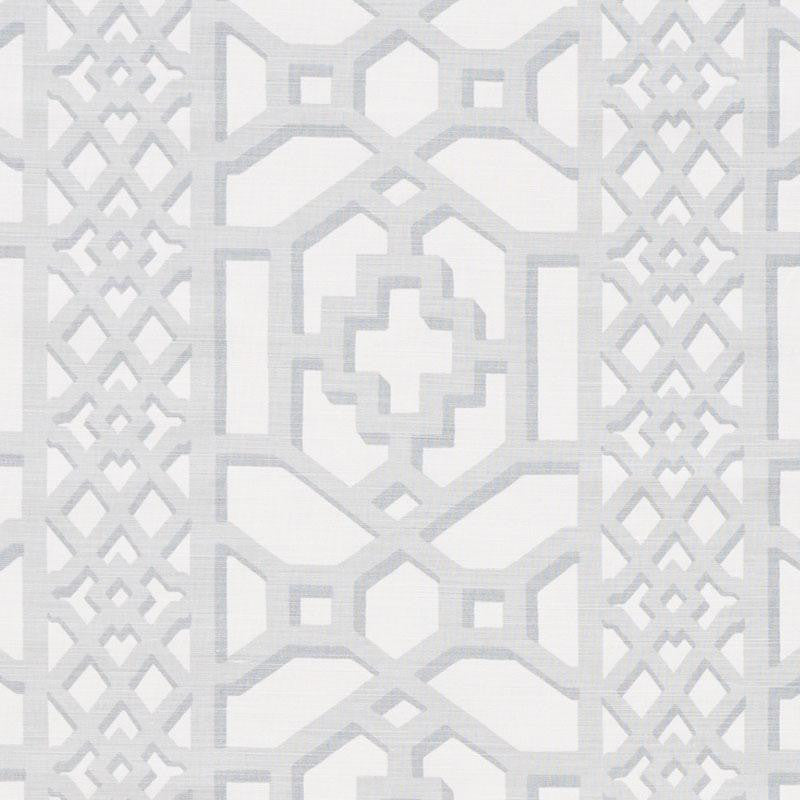 Zanzibar Trellis Matte Cloud 175745 by Schumacher Designer Fabric 125Th Anniversary 13.5" - Swanky Fabrics -