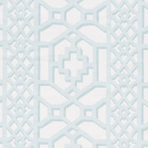 Schumacher Fabric Zanzibar Trellis Matte Winter Mint 175746