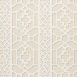 Schumacher Wallpaper Zanzibar Trellis Sand 5006945