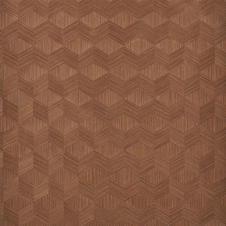 Chevron Inlay Walnut 5009631 by Schumacher Designer Wallpaper Modern Glamour 4.88" - Swanky Fabrics -