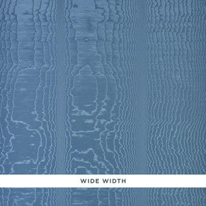 Schumacher Wallpaper Moir Wallcovering Ocean 5009672