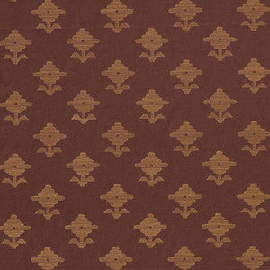 Schumacher Fabric Rubia Embroidery Umber 74162