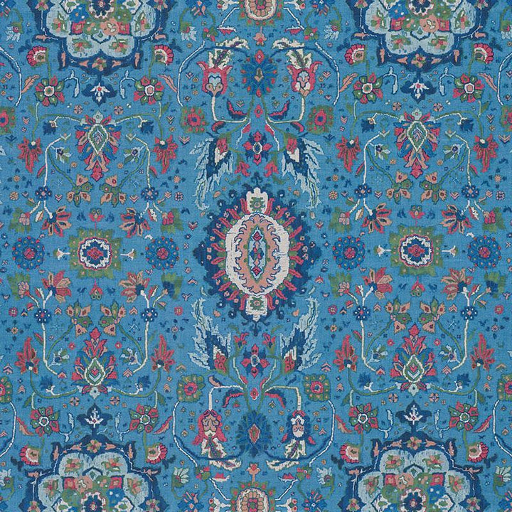 Jahanara Carpet Peacock 172794 by Schumacher Designer Fabric Ottoman Chic 26.75" - Swanky Fabrics -