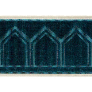Schumacher Trim Vizier Velvet Tape Peacock 75730
