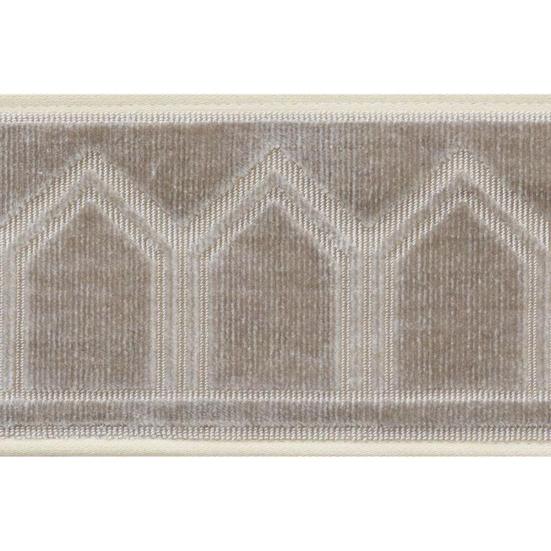Vizier Velvet Tape Moonstone 75732 by Schumacher Designer Trim Cut & Patterned Velvets 2.0" - Swanky Fabrics -