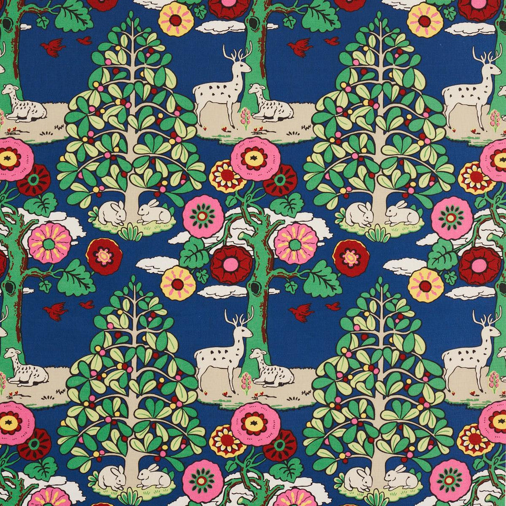 Fantasy Forest Blue & Multi 176970 by Schumacher Designer Fabric Once Upon A Time 18.0" - Swanky Fabrics -