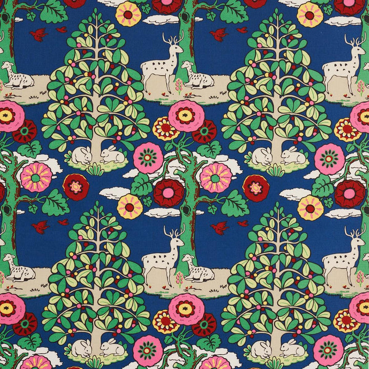 Fantasy Forest Blue & Multi 176970 by Schumacher Designer Fabric Once Upon A Time 18.0" - Swanky Fabrics -