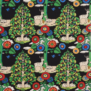 Schumacher Fabric Fantasy Forest Black & Multi 176971