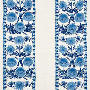 Schumacher Fabric Marguerite Embroidery Sky 72330