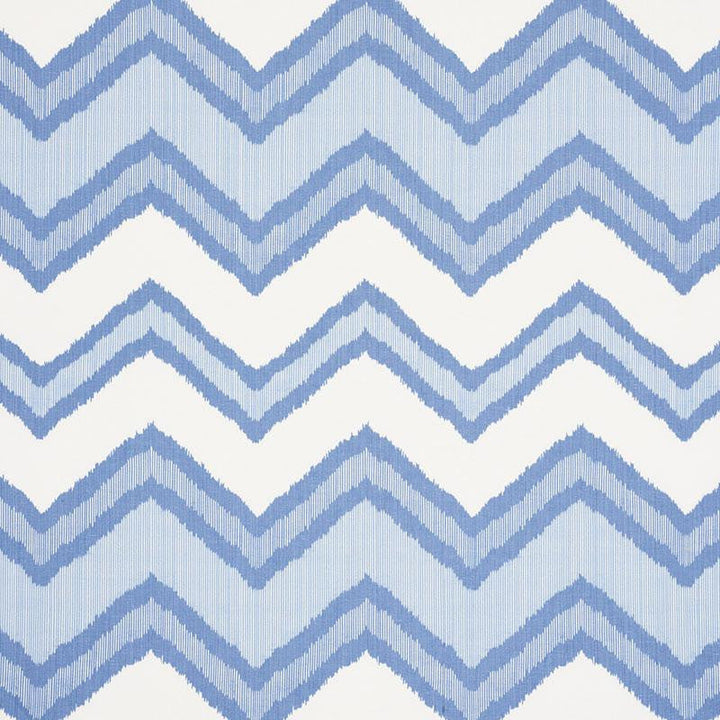 Chevron Ikat Blue 72630 by Schumacher Designer Fabric Ikat Collection 13.5" - Swanky Fabrics -