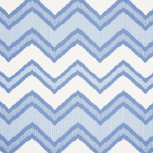 Schumacher Fabric Chevron Ikat Blue 72630