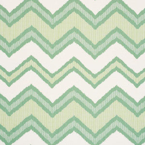 Schumacher Fabric Chevron Ikat Green 72631
