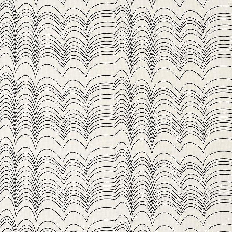 Richter Indoor/Outdoor Black 177112 by Schumacher Designer Fabric Studio Bon 10.75" - Swanky Fabrics -