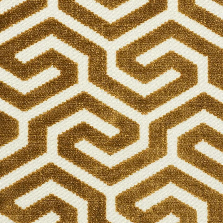Ming Fret Velvet Bronze 73102 by Schumacher Designer Fabric Cut & Patterned Velvets 3.75" - Swanky Fabrics -