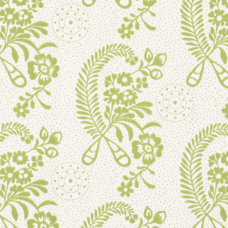 Millicent Leaf 5008811 by Schumacher Designer Wallpaper Wallflowers 13.5" - Swanky Fabrics -