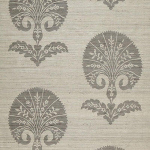 Schumacher Fabric Ottoman Flower Moonstone 174652