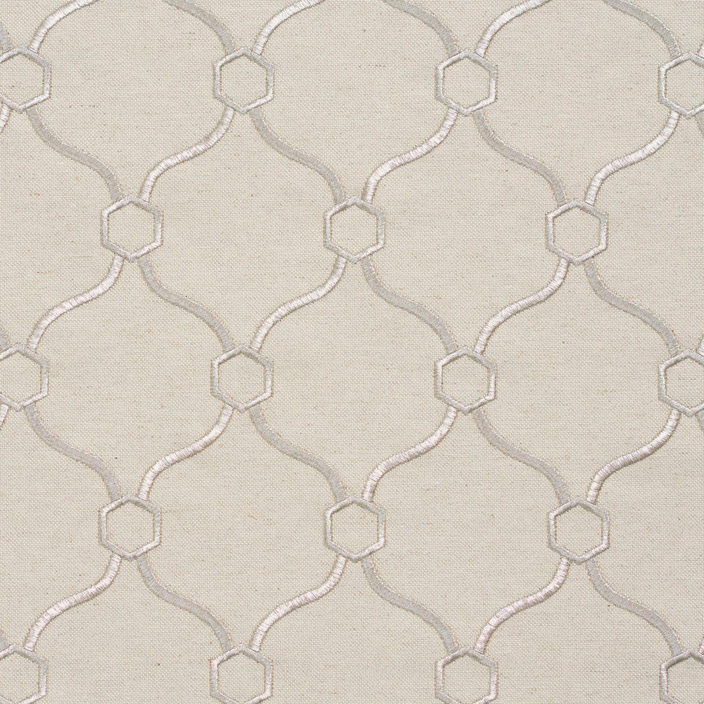20910-06 by Charlotte Designer Fabric Embroidered Linens 44% Rayon, 30% Polyester, 26% Linen Asia Exceeds 120,000 Wyzenbeek Rubs (Heavy Duty) Horizontal: 3.5" x Vertical: 5" 54 Inches - Swanky Fabrics -