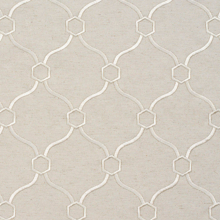20910-11 by Charlotte Designer Fabric Embroidered Linens 44% Rayon, 30% Polyester, 26% Linen Asia Exceeds 120,000 Wyzenbeek Rubs (Heavy Duty) Horizontal: 3.5" x Vertical: 5" 54 Inches - Swanky Fabrics -