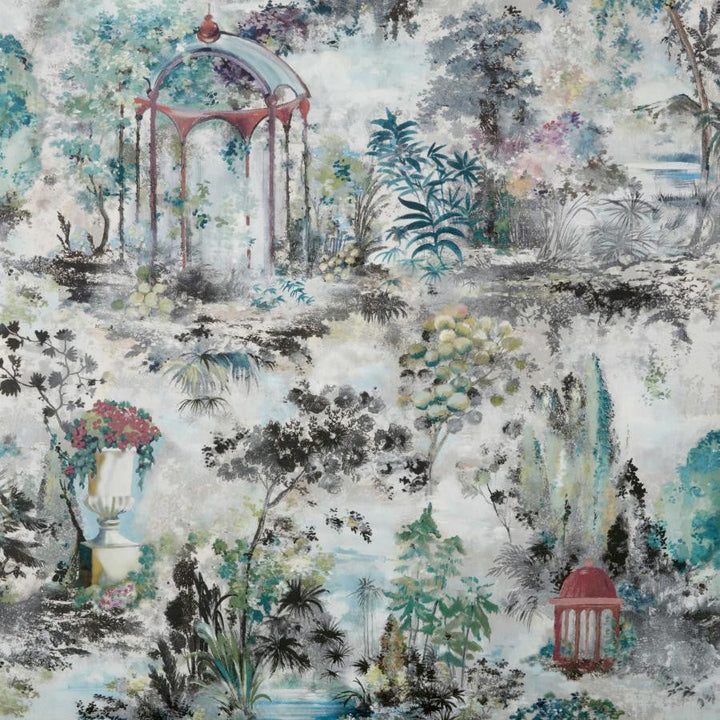 Pavilion (Wp) # 04 Fern by 1838 Wallcoverings Designer Wallpaper Pavilion HALF DROP PASTE THE WALL UNITED KINGDOM 29.5" 27.5"X11YD - Swanky Fabrics -