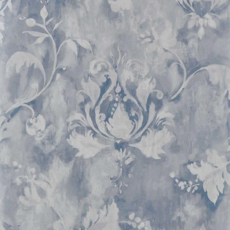 Ornamenta (Wp) # 01 Pewter by 1838 Wallcoverings Designer Wallpaper Pavilion HALF DROP PASTE THE WALL UNITED KINGDOM 25" 20.5"X11YD - Swanky Fabrics -