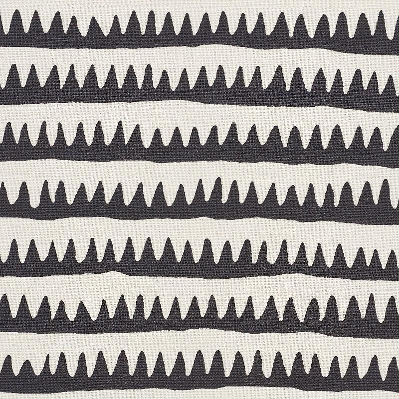 Corfu Hand Printed Stripe Black 177971 by Schumacher Designer Fabric Primitive Beauty 26.5" - Swanky Fabrics -