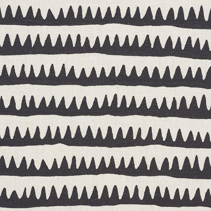 Corfu Hand Printed Stripe Black 177971 by Schumacher Designer Fabric Primitive Beauty 26.5" - Swanky Fabrics -