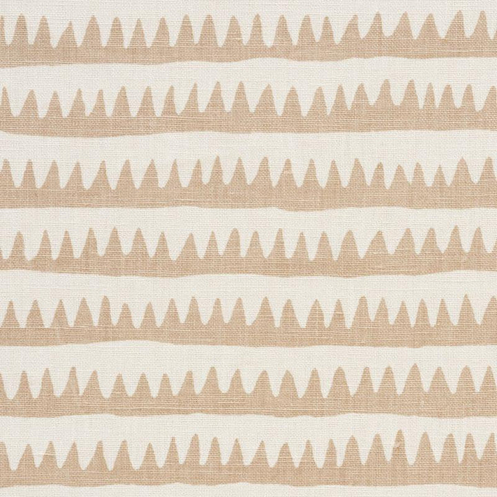 Corfu Hand Printed Stripe Sand 177972 by Schumacher Designer Fabric Primitive Beauty 26.5" - Swanky Fabrics -