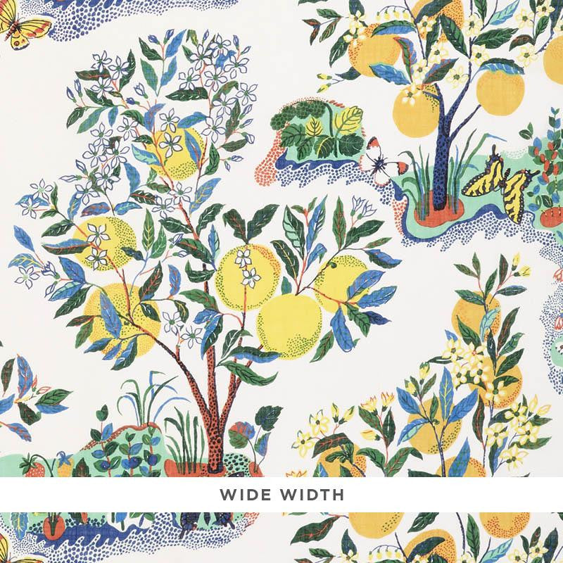 Citrus Garden Sheer Primary 178350 by Schumacher Designer Fabric Patterned Sheers & Casements 52.5" - Swanky Fabrics -