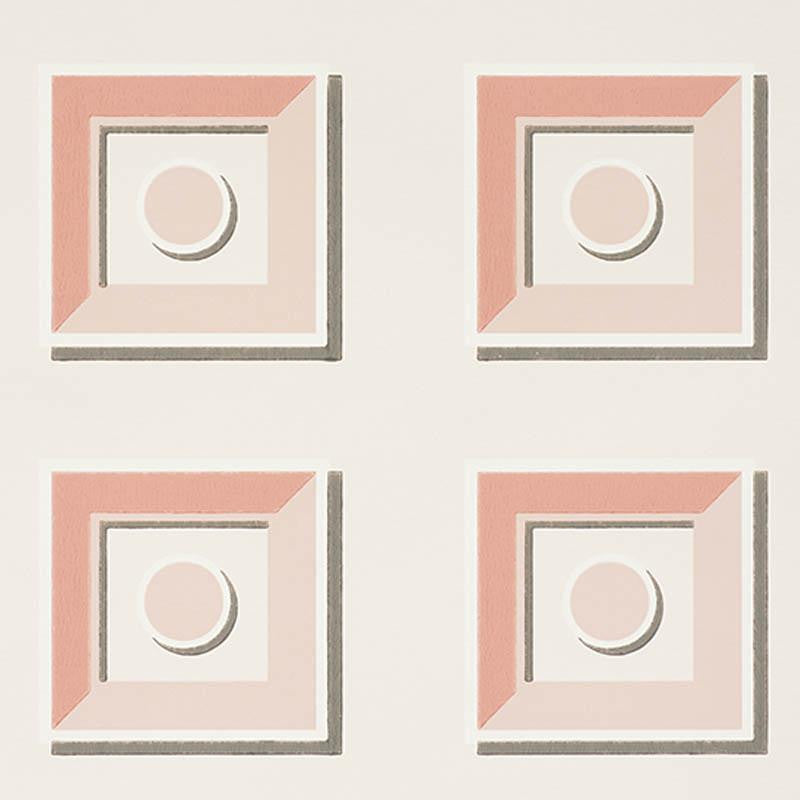 Marcel Blush 5009881 by Schumacher Designer Wallpaper Trompe L'Oeil 6.75" - Swanky Fabrics -