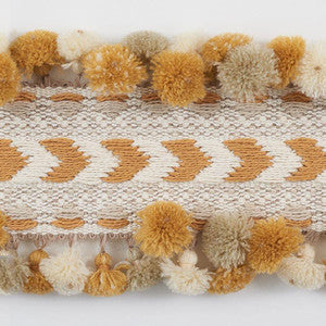Schumacher Trim Maracana Pom Tape Ochre 75651